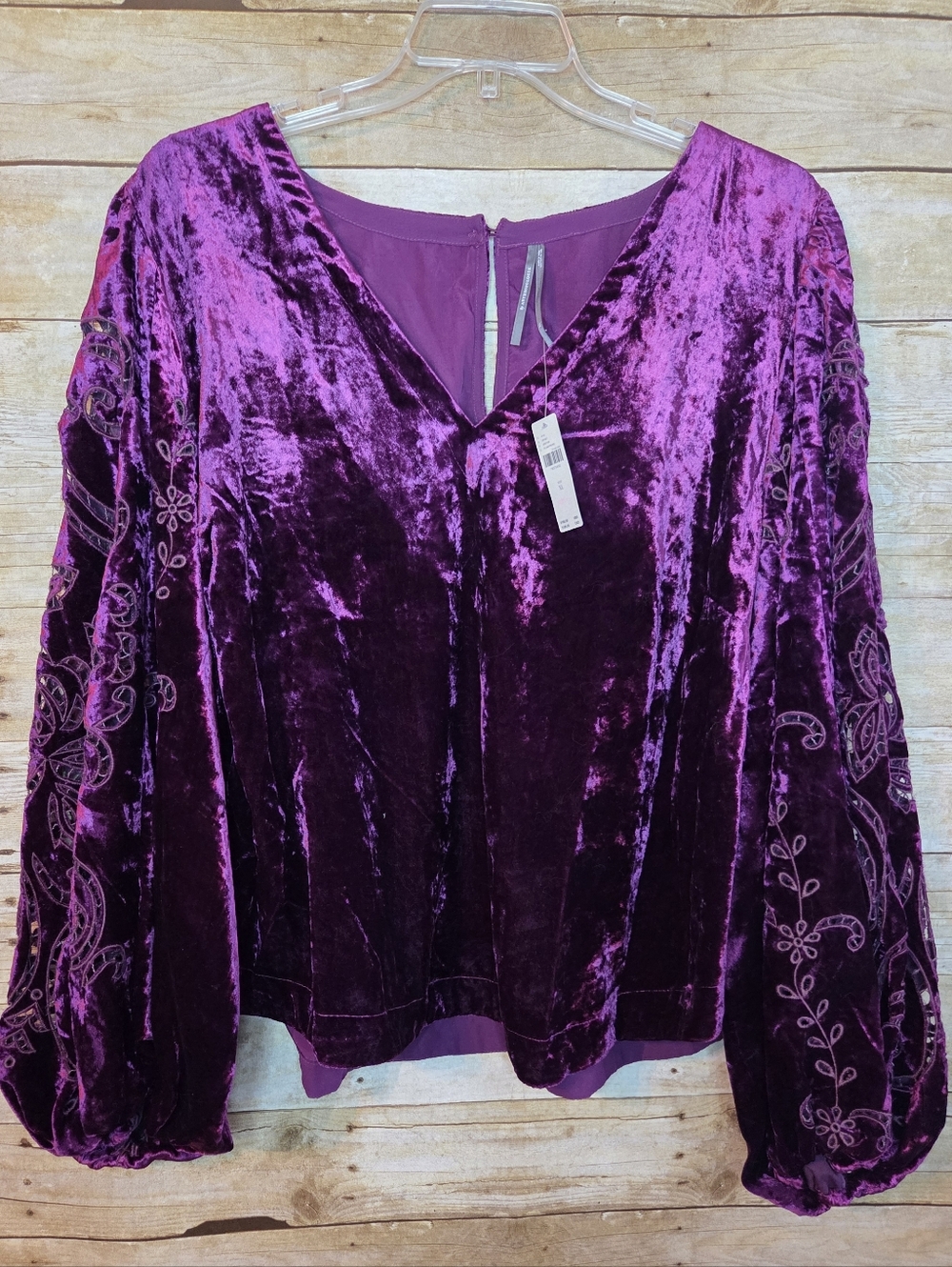 Anthropologie Velvet Blouse, XL